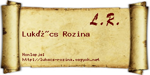Lukács Rozina névjegykártya