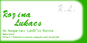 rozina lukacs business card